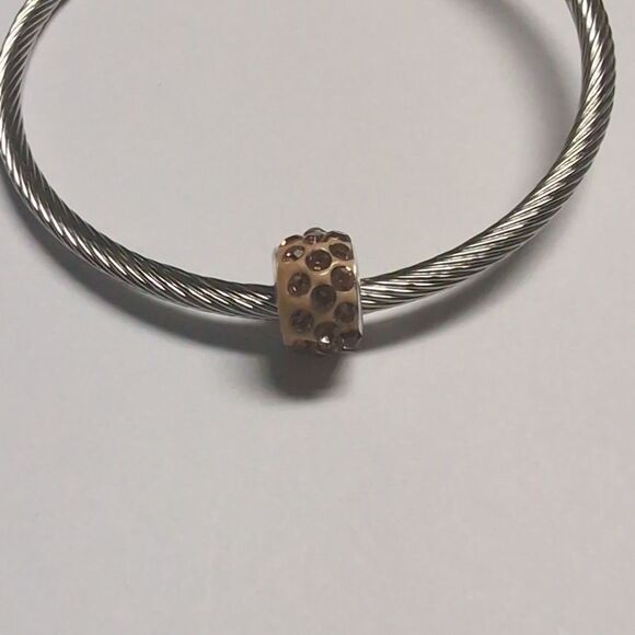 Brown Rhinestones Charm for Pandora Style Bracelet - Picture 1 of 4